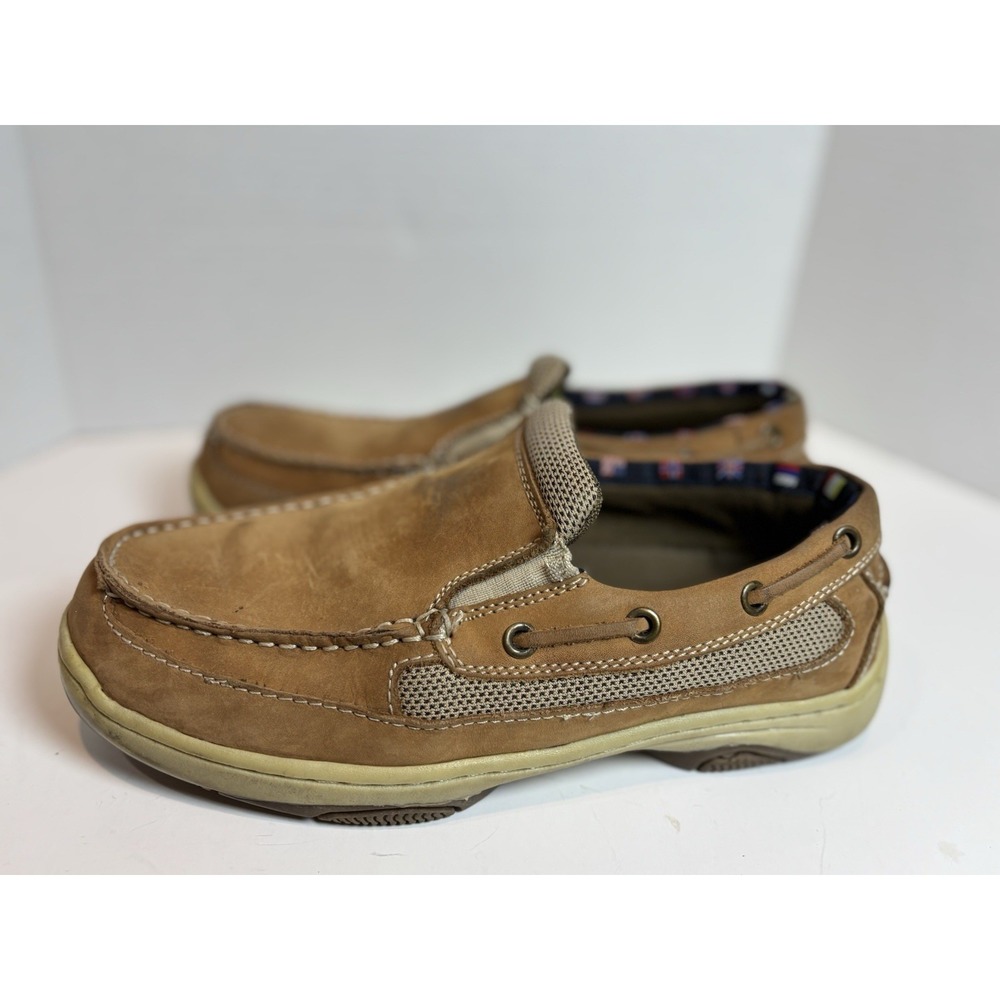 REEL LEGENDS Boat Shoes Men's Size 9.5 M Catamaran Slip On Leather Tan